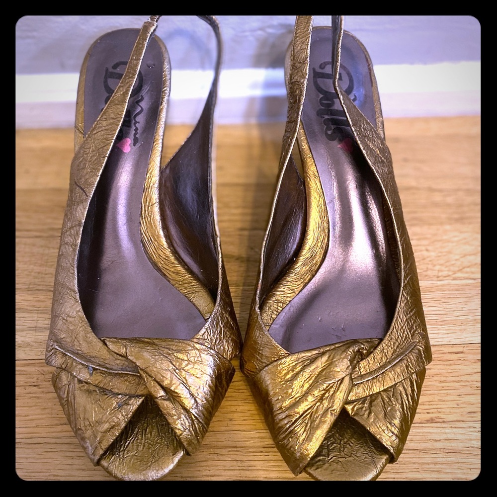 Nina Shoes (Nina Dolls) Bronze Metallic Slingbacks